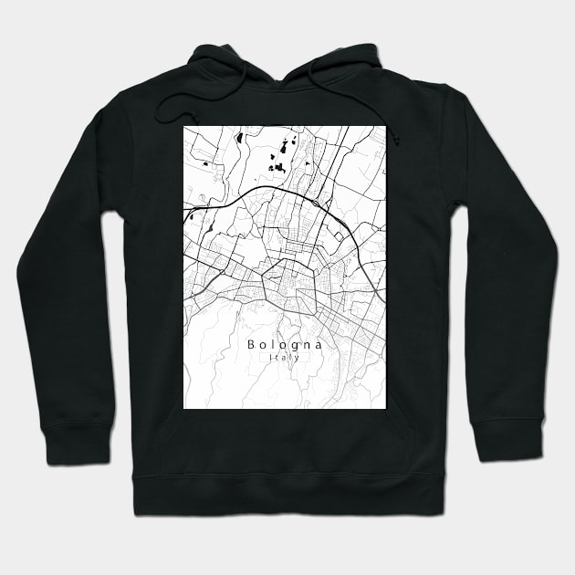 Bologna Italy City Map white Hoodie by Robin-Niemczyk